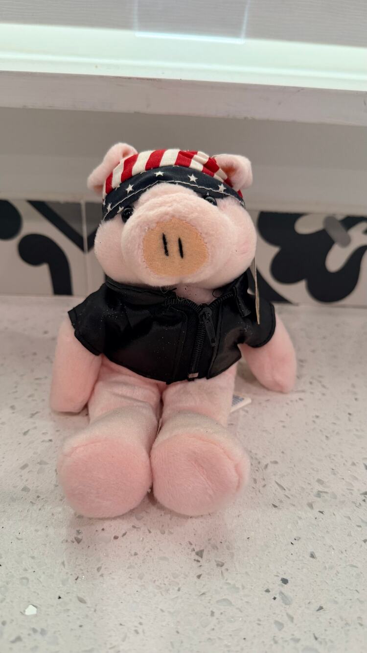 VTG 2003 Plushland Hogworth Pig ADA Diabetes Patriotic Biker Plush With Tag